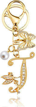 Initial Keychain Bag Charm Women Purse Charms for Handbags Accessories Charm for Wallet Butterfly Pendant for Girls