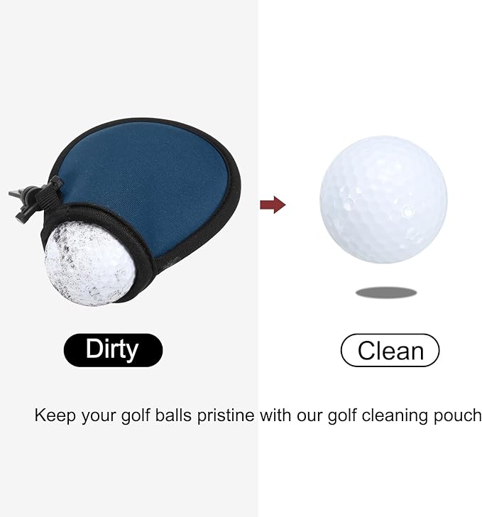 PATIKIL Golf Ball Washer Pouch, Portable Golf Balls Cleaner Pocket Bag with Hanging Clip for Men Golf
