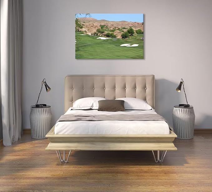 Canyons Golf Desert Wall Art for Living Room Bedroom Bathroom Hoem Decorations Golf Course Picture Poster Framed Artwork Canvas Prints Ready to Hang(12''H x 16''W)