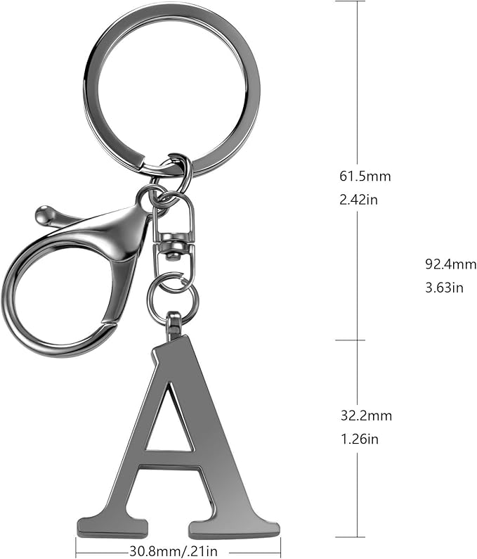 LAXPICOL Gold Letter A-Z Keychain for Women Bag Charms Purse Charms For Handbags Metal Alphabet Initial Letter Keychain