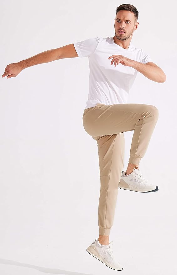 Libin Men's Golf Pants Joggers Lightweight 3 Pockets Slim Fit Soft Stretchy Tapered Work Dress Athletic