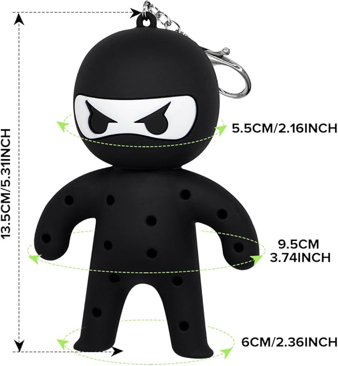 Golf Tee Holder, Ninja Portable Funny Golf Tees Holder Keychain Golf Gift Golf Accessories for Men & Women