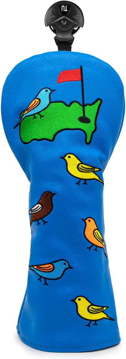 1 Pcs Montela Golf Club Covers,Colorful Birdie Tee 3 Wood Headcover Driver Headcover Fairway Wood Head Covers Hybrid Headcover Leather Golf Head Covers for Odyssey Scotty Cameron Taylormade