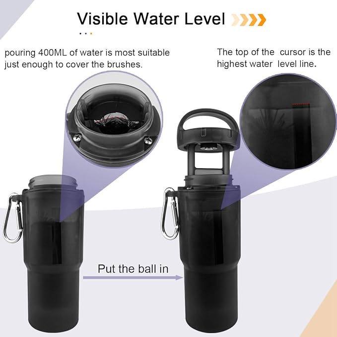 Golf Ball Cleaner Washer, Portable Cleaning Cup for Golf Ball with Towel - That can Quickly Clean Golf Balls During The Competition, Easy Attachment to Bag or Cart