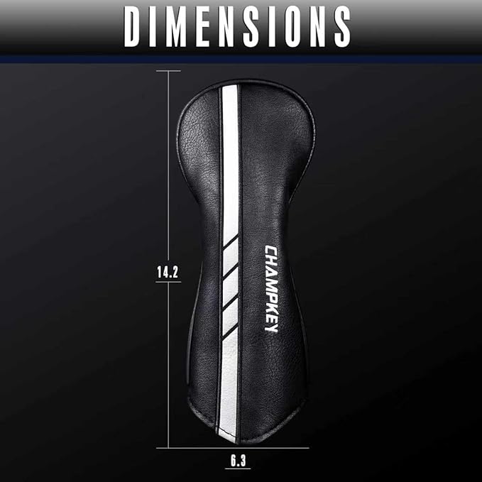CHAMPKEY Premium Golf Head Covers for Woods and Driver - Advanced Polyurethane Synthetic Leather Golf Club Covers - Choose Between Single Cover and Full Set Covers