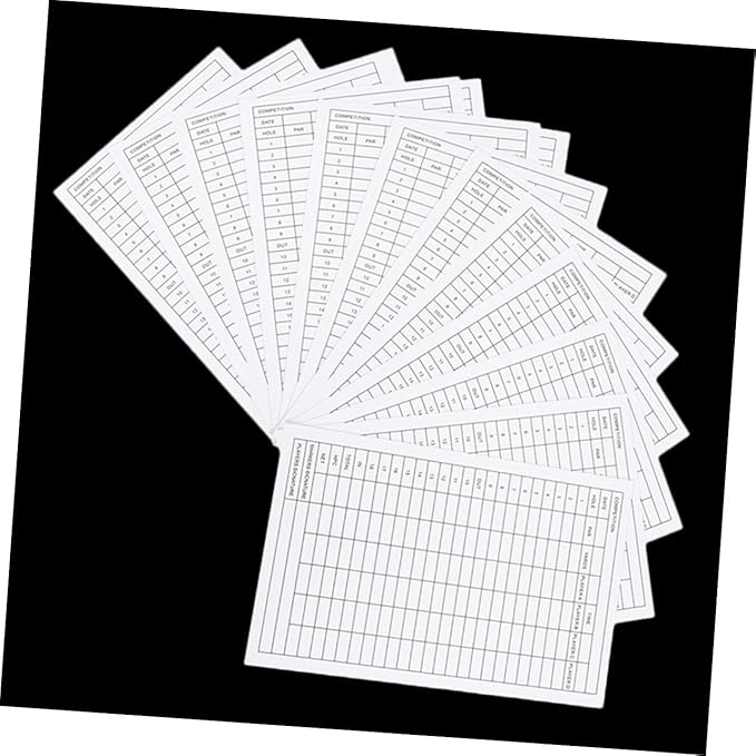Golf Score Cards Portable Coated Double-Sided Score Sheets for Easy Golf Tracking Essential Course Accessory