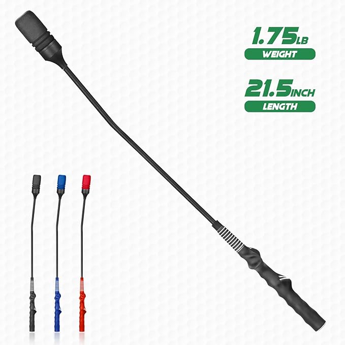 Golf Swing Trainer - Click Stick Golf Trainer for Golf Tempo Practice, Weighted Golf Training Aid Helps Enhance Strength, Improve Swing Rhythm & Maintain Balance