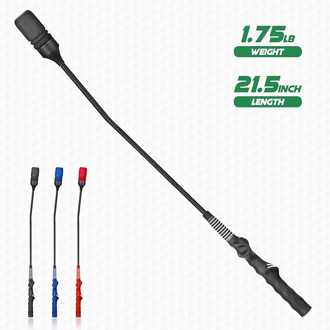 Golf Swing Trainer - Click Stick Golf Trainer for Golf Tempo Practice, Weighted Golf Training Aid Helps Enhance Strength, Improve Swing Rhythm & Maintain Balance