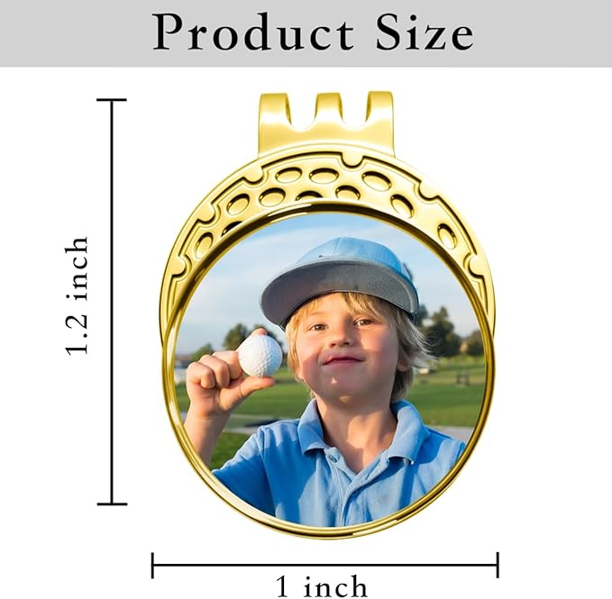 Personalized Golf Ball Marker Hat Clip – Custom Magnetic Ball Marker with Your Photo, Name, Logo or Initials – Unique Golf Gift for Men, Dad, Coach, Golfer