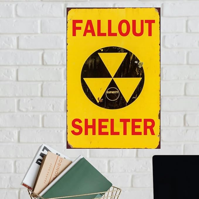 Fallout Shelter Tin Sign Fallout Merchandise Decor Fallout Metal Poster Garage Decor Man Cave Sign 8x12 Inch