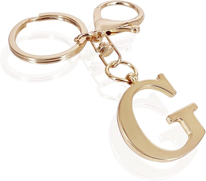 LAXPICOL Gold Letter A-Z Keychain for Women Bag Charms Purse Charms For Handbags Metal Alphabet Initial Letter Keychain