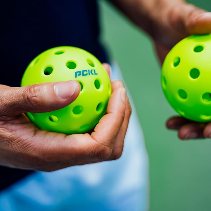 PCKL Optic Speed Pickleball Balls | Choose Indoor or Outdoor Pickleballs | USAPA Tournament Aproved | 4 Pack Crack-Resistant