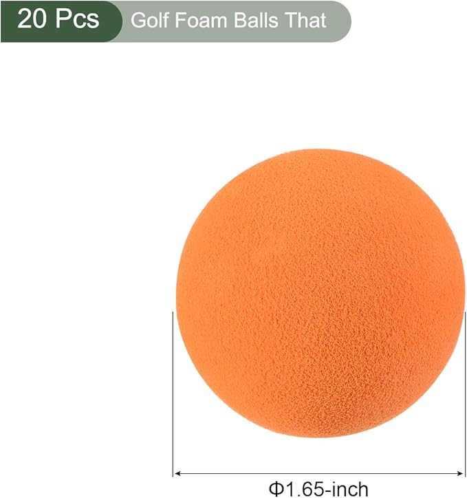 YOKIVE 20 Pcs Golf Foam Ball, Sports EVA Sponge Balls Exercise Flight Swing Practicing for Indoor Golf Training(Orange, 42-mm)