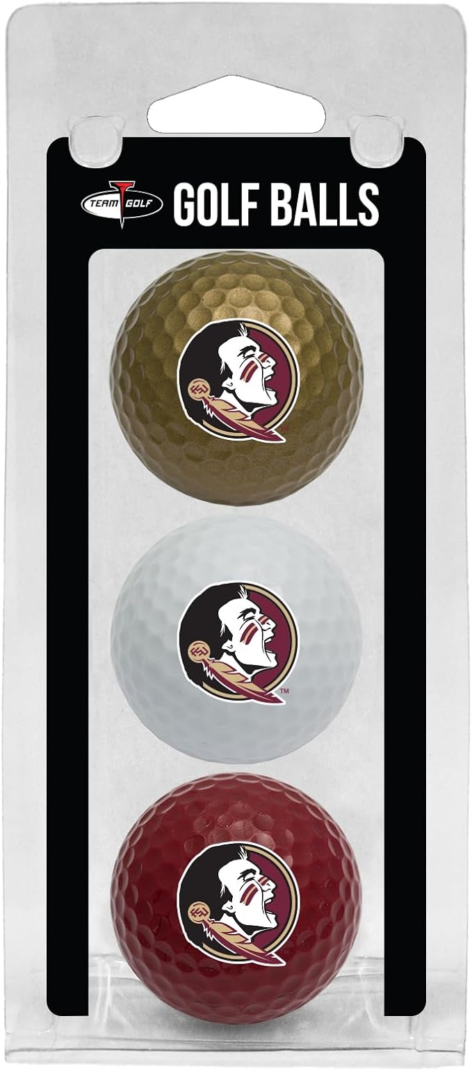 Team Golf NCAA Regulation Size Golf Balls, 3 Pack, Full Color Durable Team Imprint