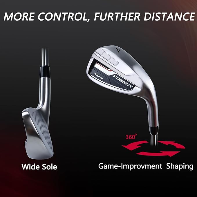 Golf Irons Individual,Driving Iron Golf Iron Set for Men 5,6,7,8,9,P,S,W Right Handed with Beginner's Iron Set Regular Flex Steel Shaft, Iron Set
