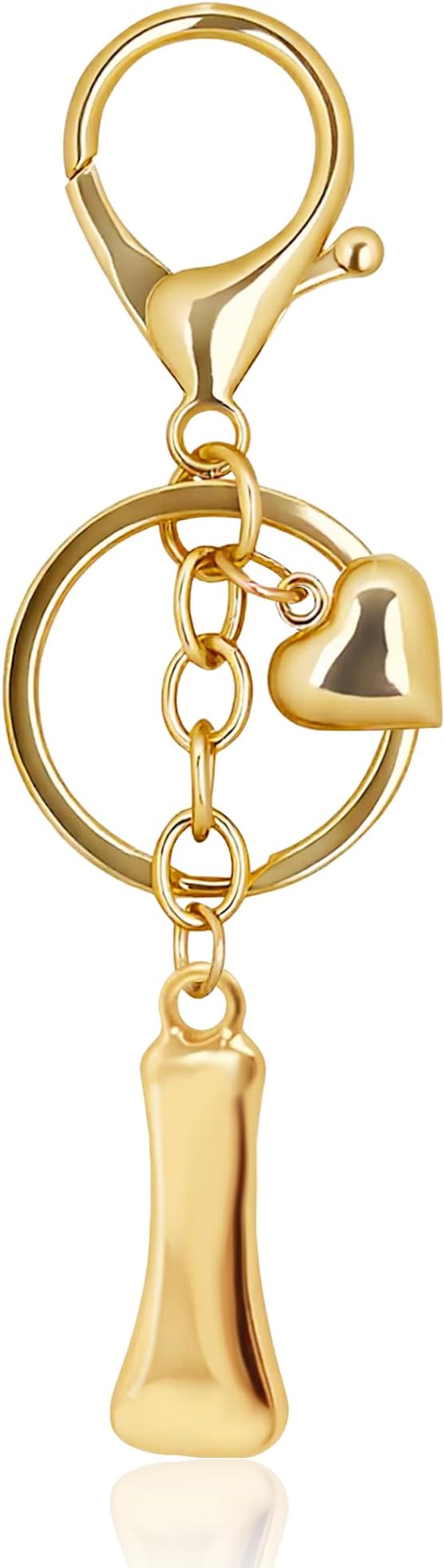 Gold Bubble Heart, Cherry, Bow & More Designs Letter Initial Keychain Bag Charms – Cute Purse Charms for Handbags