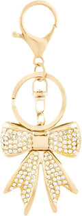 Sparkly Bow Bag Charm Keychain - Rhinestone Bow Key Chain for Women - Cute Purse Handbag Charms Accessories