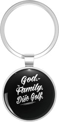God familly disc golf Stainless Steel Keychain with Ring