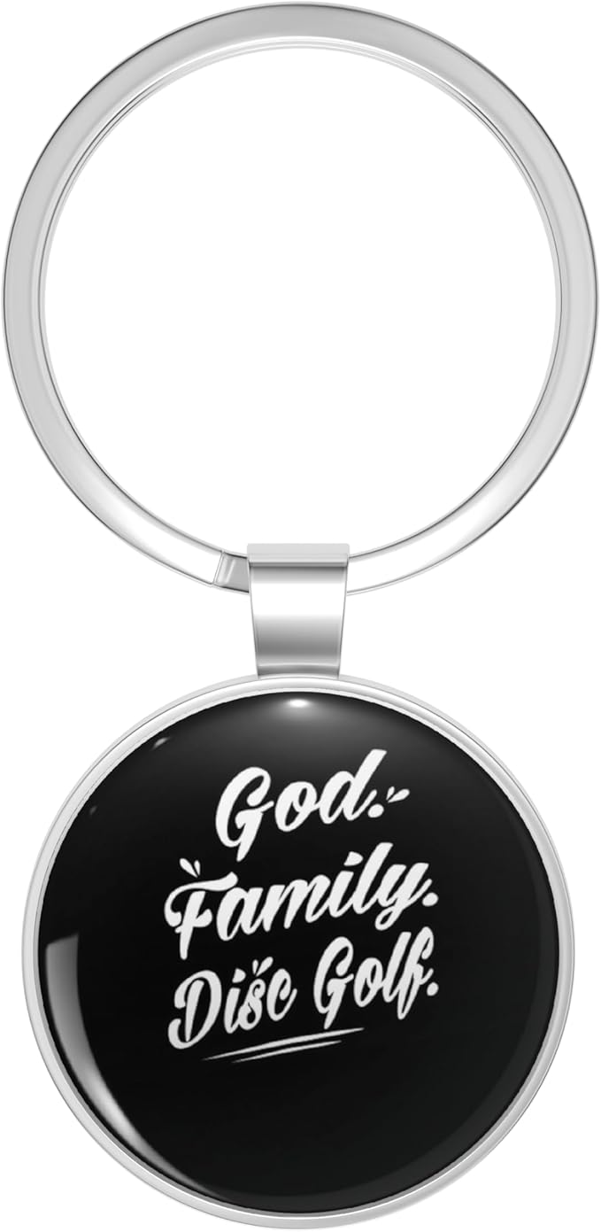 God familly disc golf Stainless Steel Keychain with Ring