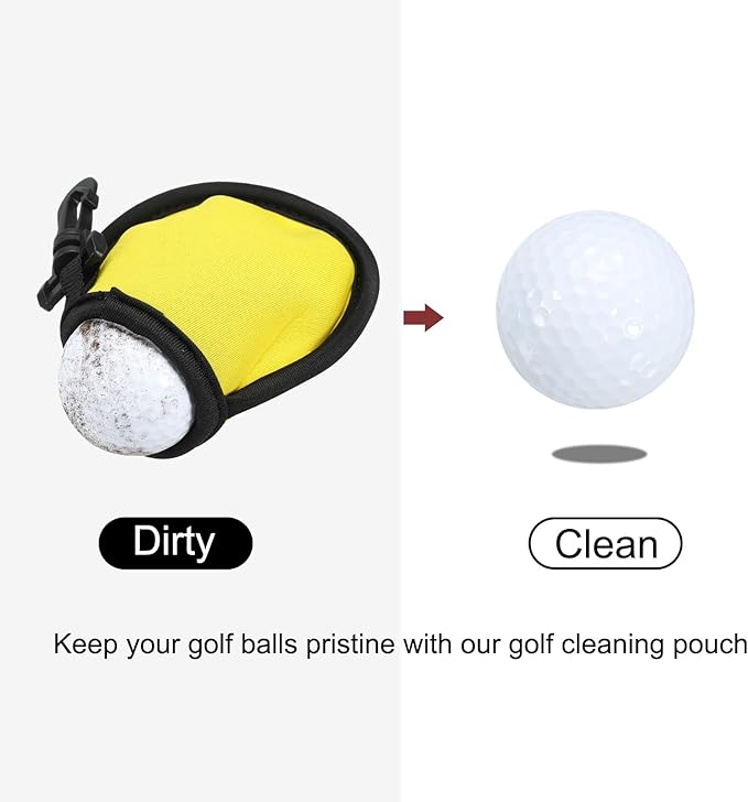 PATIKIL Golf Ball Washer Pouch, Portable Golf Balls Cleaner Pocket Bag with Hanging Clip for Men Golf