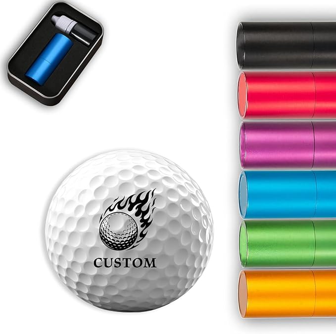 Custom Golf Ball Marker Personalized Golf Ball Stamper Markers with Your Logo Name Monogram, Quick-Dry Self-Inking Marking Golfs Tool Accessories for Men Gifts