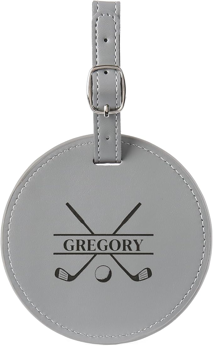 Personalized Golf Bag Tag with Tees Custom Name & Pattern Leather Golf Tee Holder with Gift for Dad