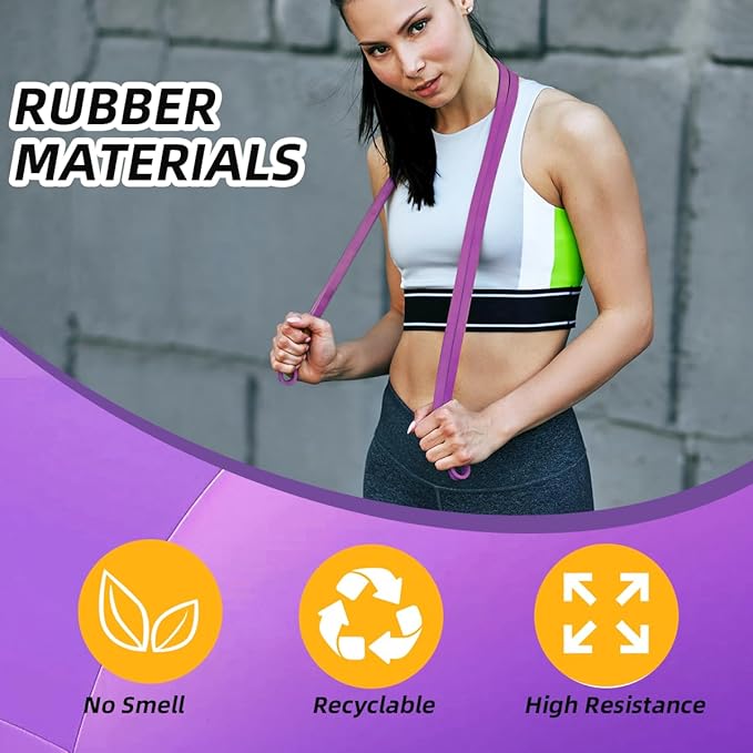 WHATAFIT Resistance Bands,Pull Up Assist Bands Set with Handles, Exercise & Workout Bands with Door Anchor for Men & Women – Home Fitness Equipment for Strength Training, Stretching