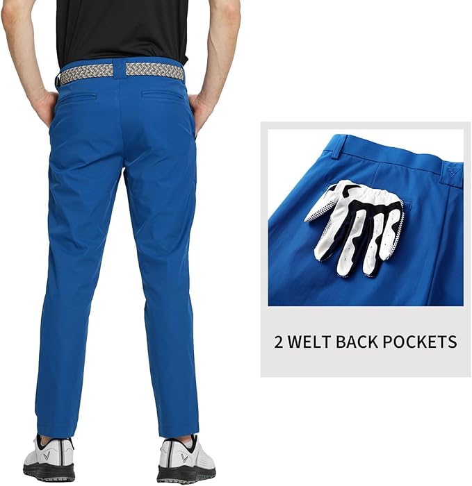 M MAELREG Golf Pants Men Quick Dry - 30"/32"/34" Stretch Lightweight 5 Pockets Water-Resistant Casual Mens Dress Pants