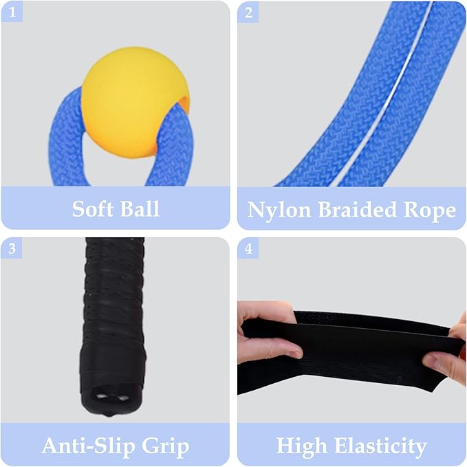 Little World Golf Rope Swing Trainer Set - Golf Training Aid with Swing Correcting Arm Band for Improved Technique & Tempo, Perfect Golf Gifts for Men & Women (Blue)