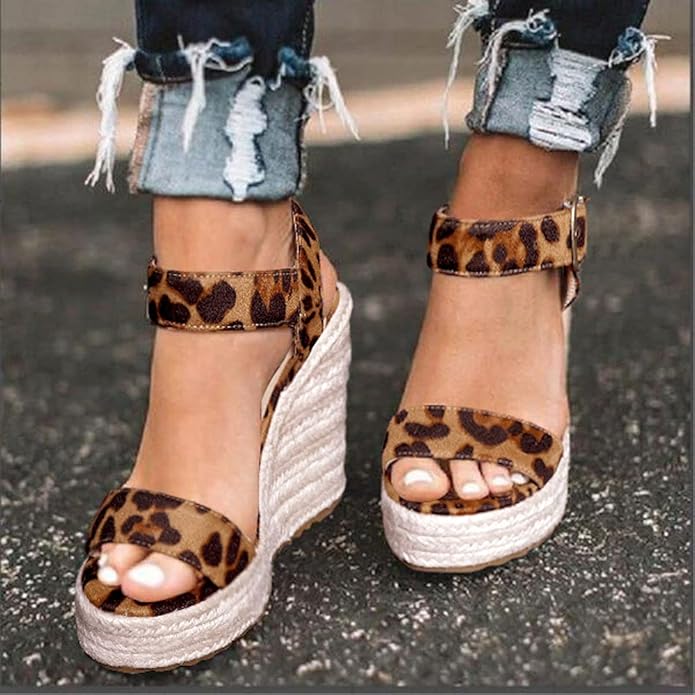 VICKI·VICKI Wedges for Women Platform Sandals Wedge Heels for Sandals Comfortable Summer Espadrille Shoes Ankle Strap&Open Toe