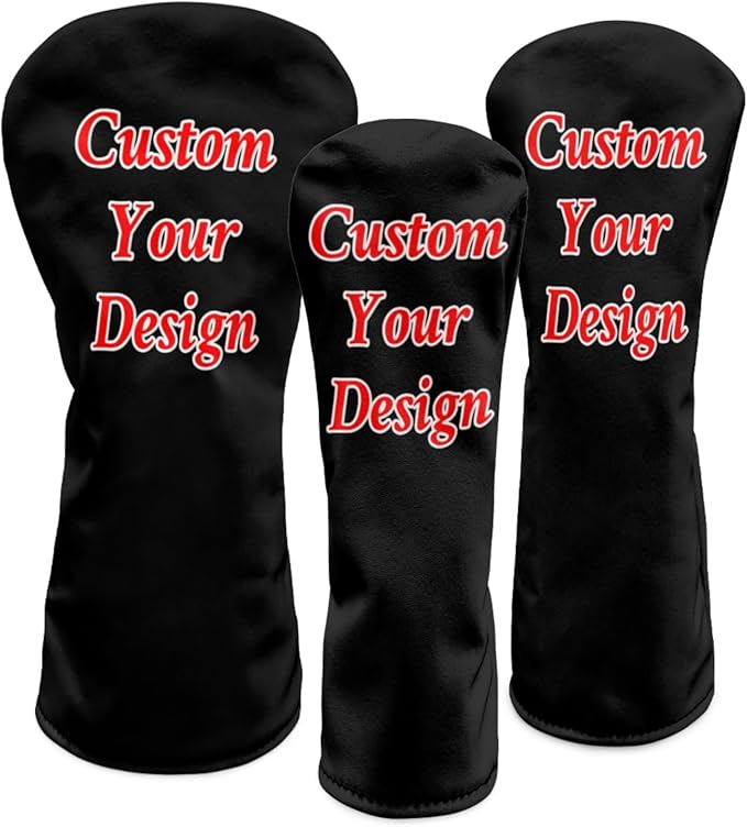 Golf Club Head Covers for Club Protective, Waterproof PU Leather Driver Fairway Wood Hybrid Head Cover