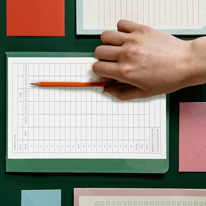 Baluue 30 Sheet Golf Scorecard, Coated Paper Scorecards, Essential Golf Scorekeeping Tools, Score Keeper Card Scorekeeper Accessory Tools