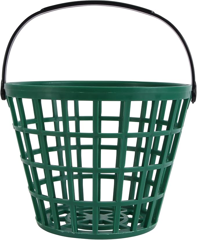YARNOW Golf Ball Basket with Handle Nylon Golf Ball Container Golf Ball Bin (Green, Golf Balls are Excluded)