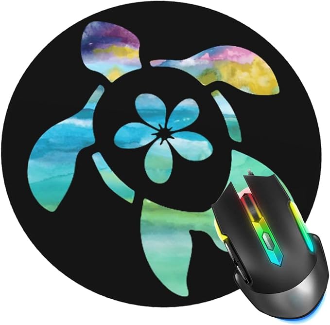 Sea Turtle Mouse Pad, Animal Flower Mouse Pads for Desk, Stitched Edge Mousepad with Non-Slip Rubber Base, Gaming Mouse Mat for Computer Laptop Home Office
