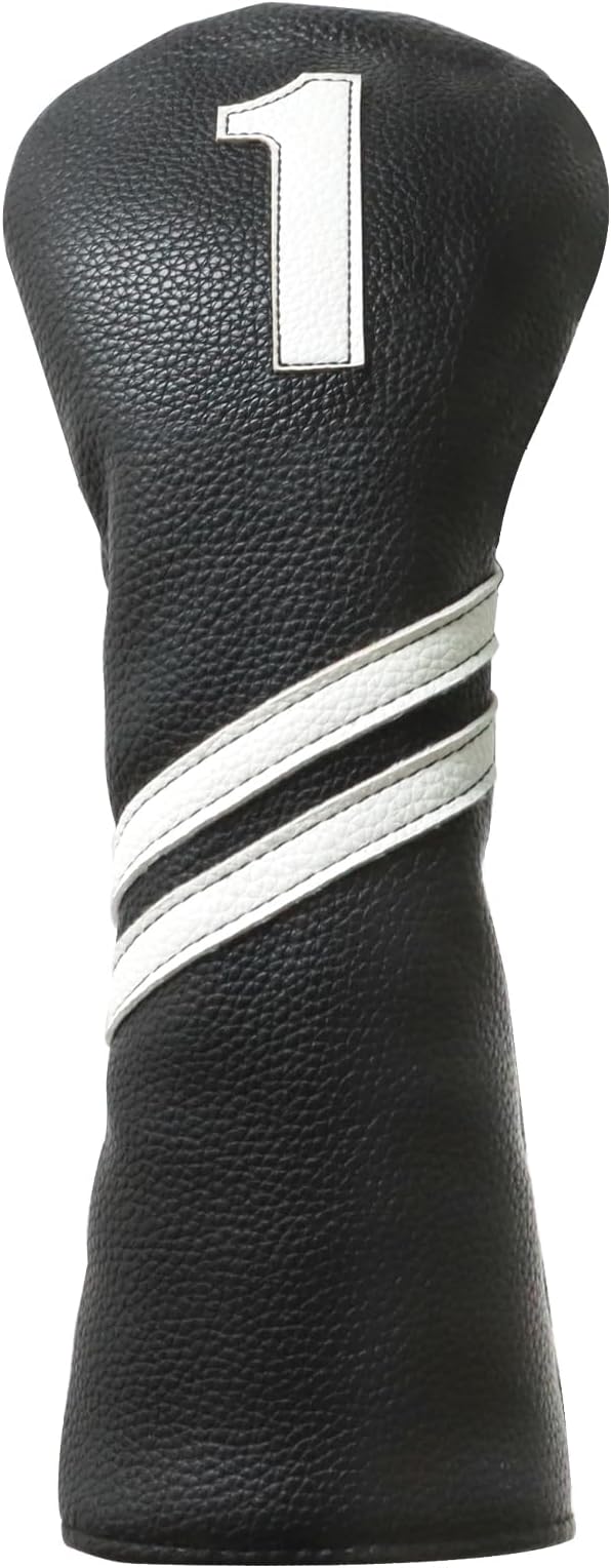 Golf Club Covers,4pcs or 1pc Golf Headcovers for Woods and Driver Fairway Hybrids Women Men - Premium PU Leather with Interchangeable Tags & Magnetic Blade and Mallet Putter Covers