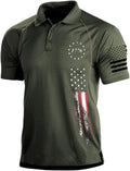 HARGLESMAN Men's 1776 Independence Day American Flag Short Sleeve Polo Golft Shirt(S-3XL)