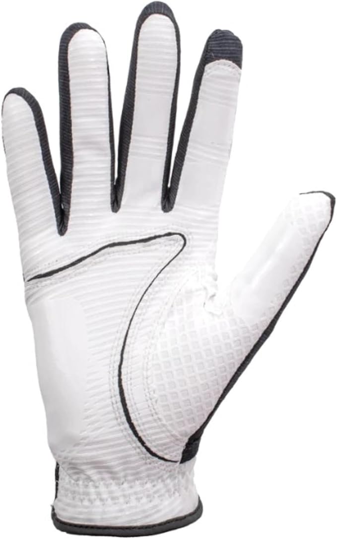 Copper Infused Golf Glove for Men – White/Black – 2 Pack – Compression Fit, Arthritis Relief, Non-Slip Grip – USGA Approved