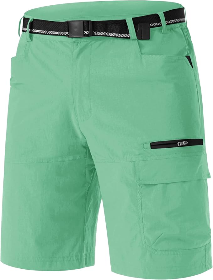TACVASEN Men's Summer Outdoor Shorts Quick Dry Cargo Casual Work Hiking Shorts (NO Belt)