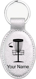 LaserGram Oval Keychain, Disc Golf, Personalized Engraving Included