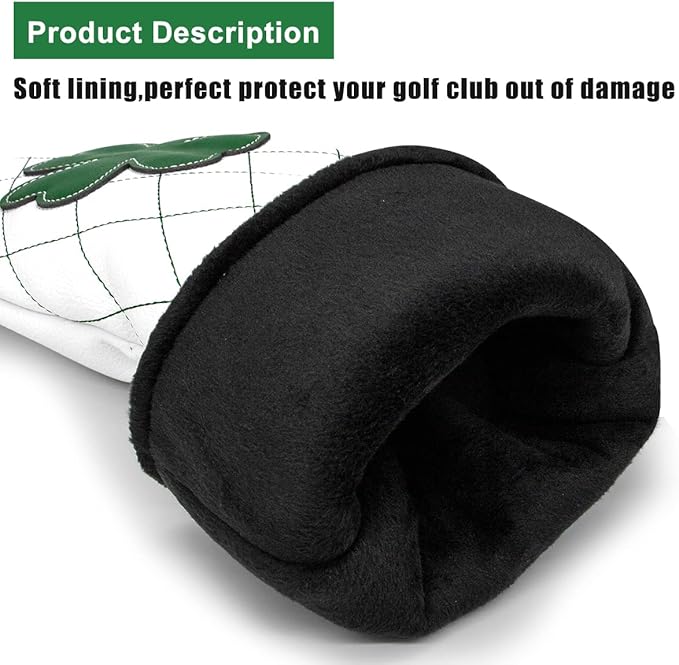 Golf Club Headcover Live Lucky 3 Wood Headcover Magnetic Closure Elegant Embroidery Premium Leather Driver Covers Fairway Wood Covers Hybrid Headcover Shamrock Golf Head Covers