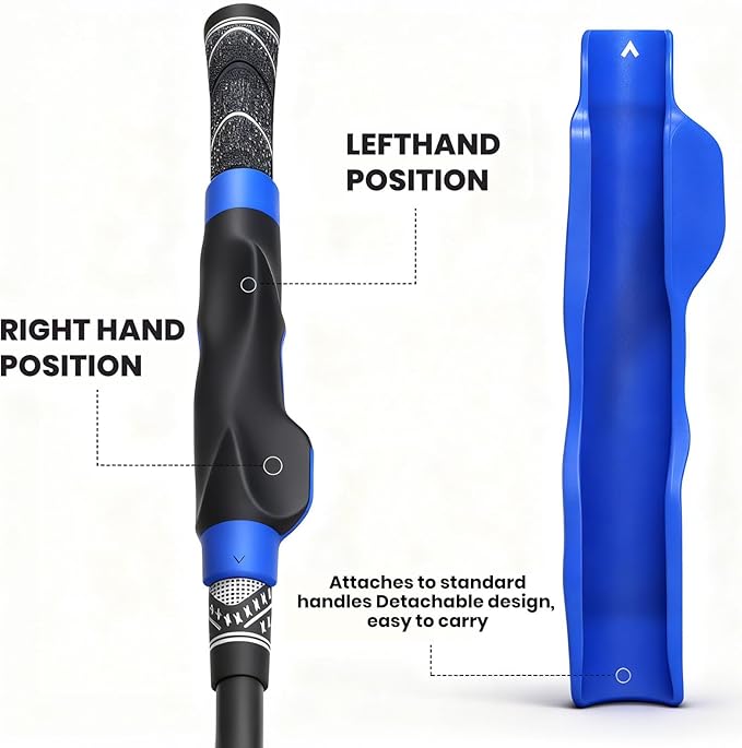 Golf Grip Trainer – Right-Hand Swing Trainer & Practice Grip Corrector for Proper Hand Position, Muscle Memory & Consistent Swings – Non-Slip, Easy Install, Fits Most Clubs – Great Golf Gift for Men & Dads