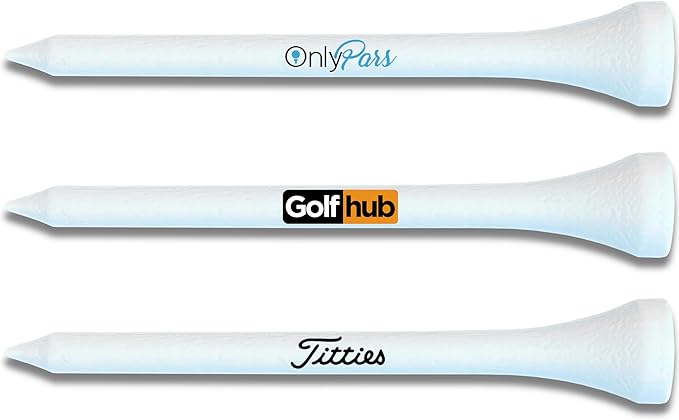 OnlyPars Golf Tees - Golf Hub Tees - Set of 36 Golf Tees - 3 Designs - Golf Tee Gift Set