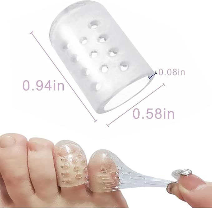 50PCS Silicone Toe Protectors - Silicone Toe Separators for Men Women - Gel Toe Covers Breathable Soft Toe Caps Guards