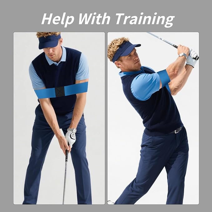 8 Pack Golf Swing Arm Bands, 4 Color Elastic Swing Correcting Trainer Bands, Golf Swing Training Aid for Golfers Beginners