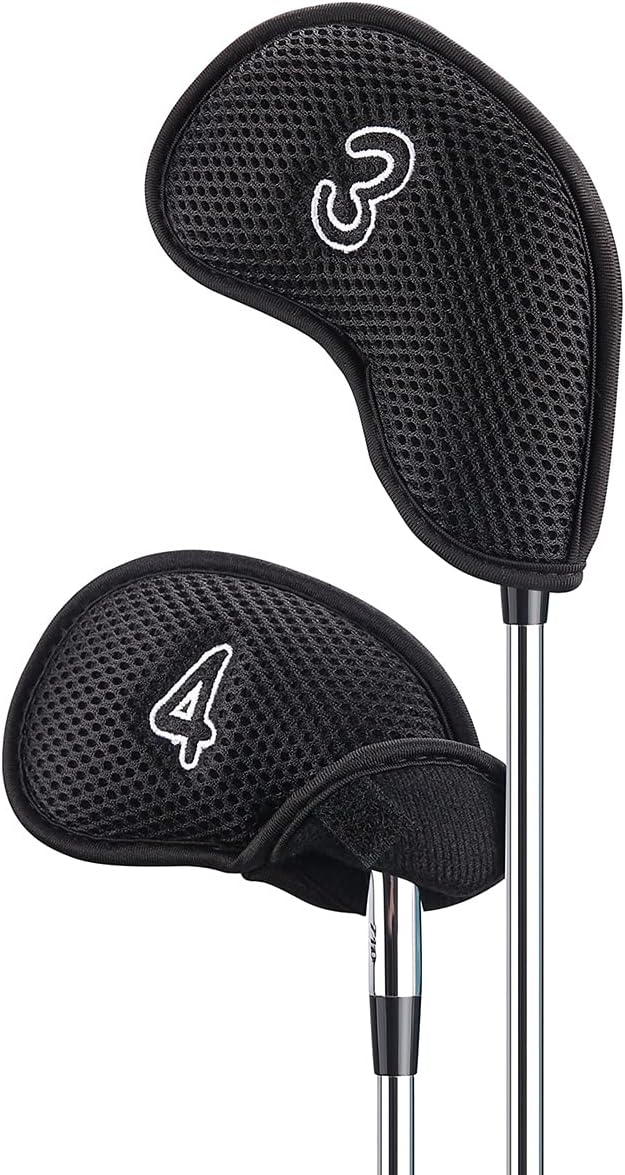 10Pcs/Pack New Meshy Golf Iron Covers Set Golf Club Head Cover Fit Most Irons