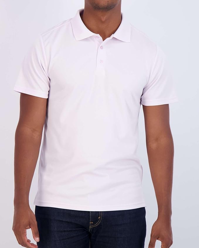Real Essentials 3 Pack: Men's Quick-Dry Short Sleeve Athletic Performance Polo Shirt (Available in Big & Tall)