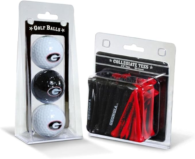Team Golf NCAA Logo Imprinted Golf Balls (3 Count) & 2-3/4" Regulation Golf Tees (50 Count), Multi Colored