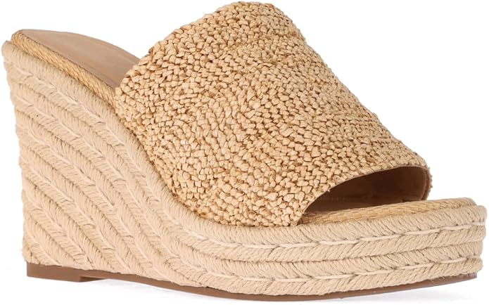 VICKI·VICKI Wedges for Women Platform Sandals Wedge Heels for Sandals Comfortable Summer Espadrille Shoes Ankle Strap&Open Toe
