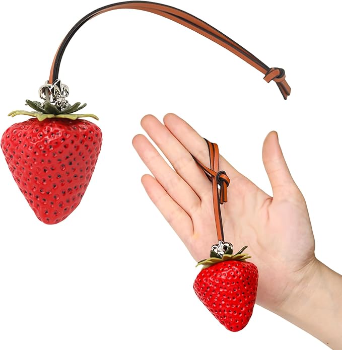 Cherry Bag Charm, Cute Strawberry Fruit Bags Charm Purse Charms Keychain Women Bag for Handbag