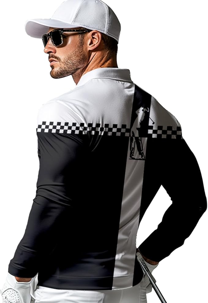 Men's Long Sleeve Golf Shirt Quick Dry 3 Button Work Fishing Outdoor Casual Collar Shirt